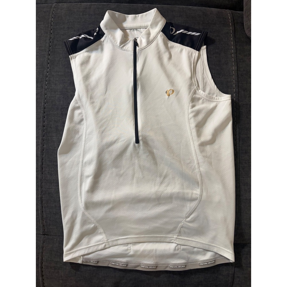 Pearl Izumi Select Mens Cycling Jersey Vest White Black QuZip3/4 Sleeveless top
